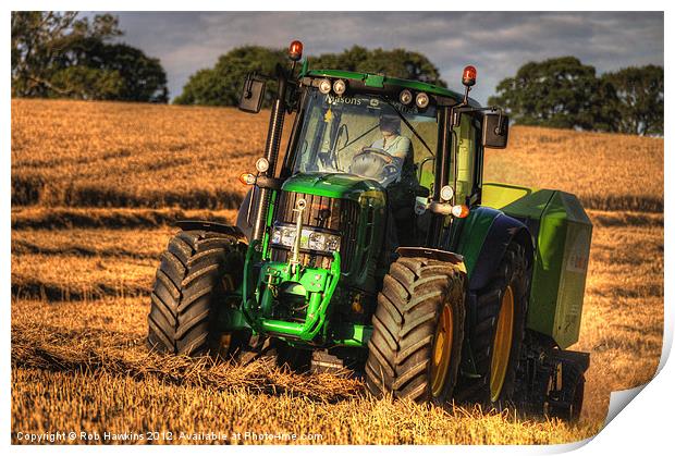 Tractor & the Baler Print by Rob Hawkins