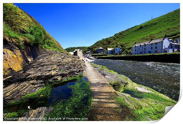 The River Valency at Boscastle Print by Rob Hawkins