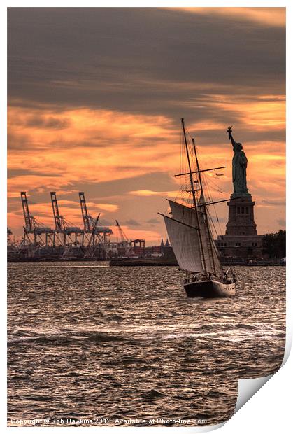 Sailing to Liberty Print by Rob Hawkins