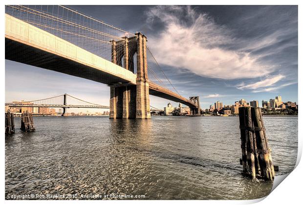 Bridges to Brooklyn Print by Rob Hawkins