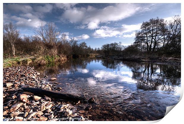 The River Culm at Five Fords Print by Rob Hawkins