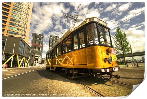 Tram of Rotterdam Print by Rob Hawkins