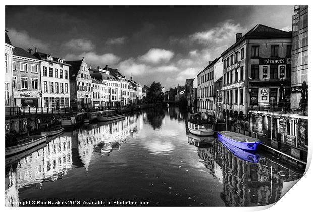 Reflections of Gent with blue Print by Rob Hawkins