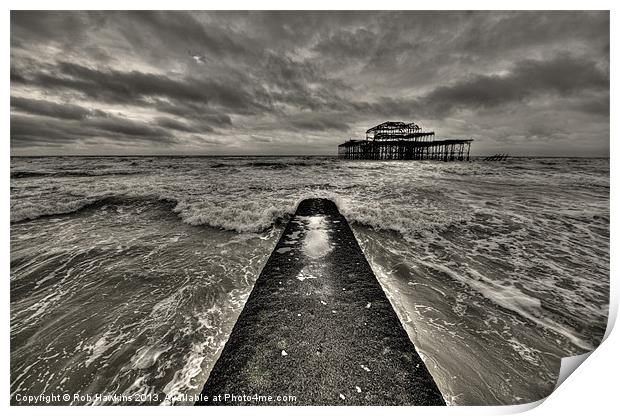 Remains of the Pier Print by Rob Hawkins
