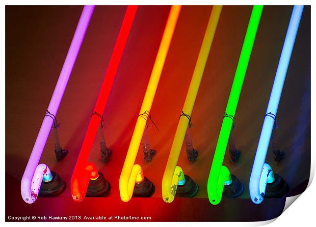 Neon Rainbow Print by Rob Hawkins