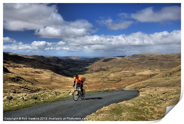 Pedalling the Pass Print by Rob Hawkins