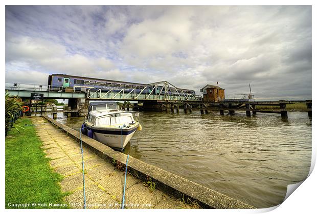 Reedham Swing Bridge Print by Rob Hawkins