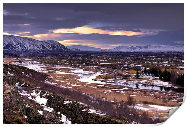 landscape, thingvellir,  national, park, iceland,  Print by Rob Hawkins