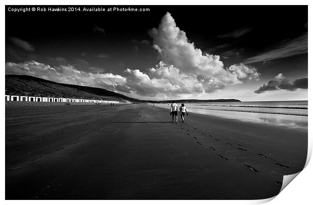  Footprints in the sand  Print by Rob Hawkins