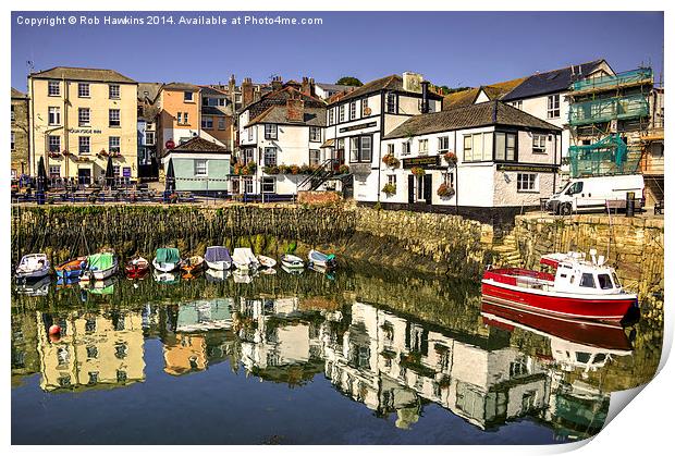  Falmouth Harbour Pubs  Print by Rob Hawkins
