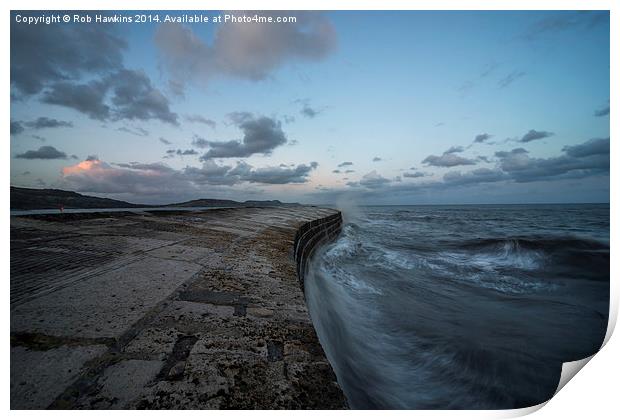  The Cobb at Lyme Regis  Print by Rob Hawkins