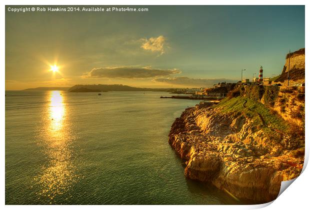  Plymouth Hoe Sunset  Print by Rob Hawkins