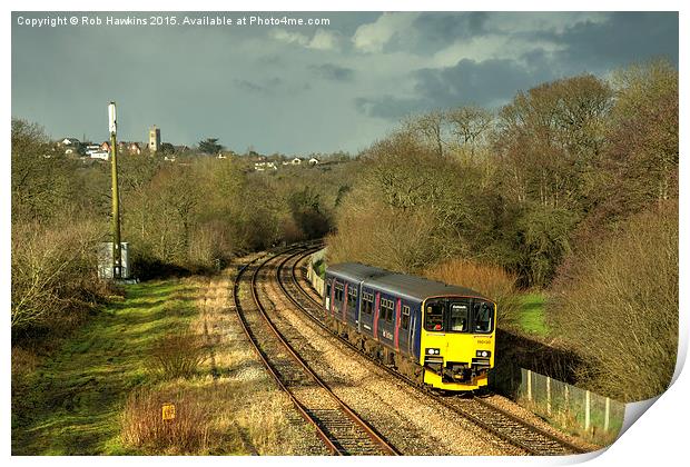  Approaching Yeoford  Print by Rob Hawkins