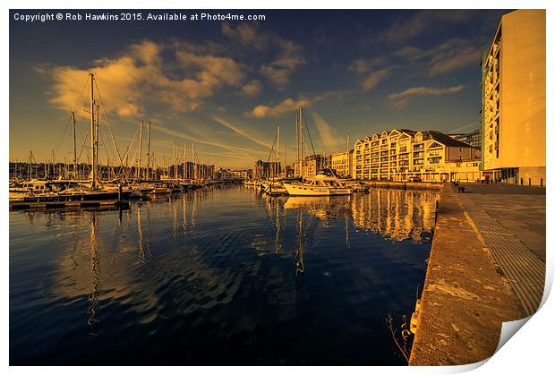  Plymouth Barbican Marina  Print by Rob Hawkins