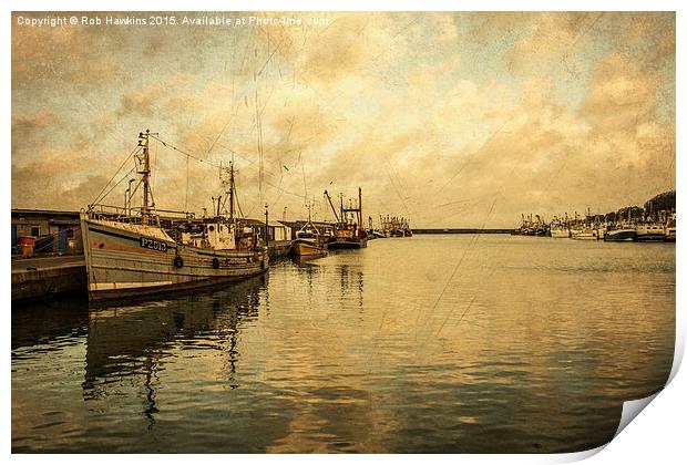  Newlyn Trawlers  Print by Rob Hawkins