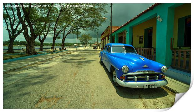  Vintage Plymouth at Cojimar  Print by Rob Hawkins