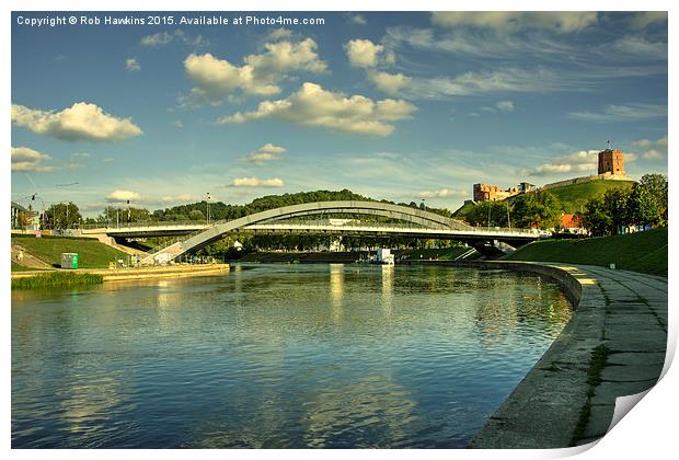  Vilnius Castle Bridge  Print by Rob Hawkins