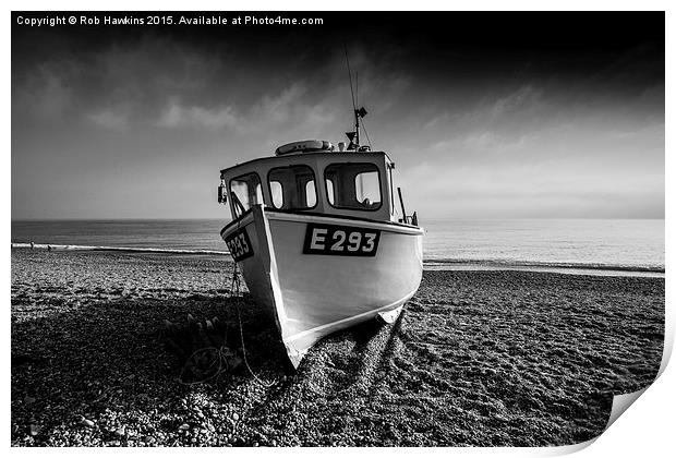  a Branscombe Boat  Print by Rob Hawkins
