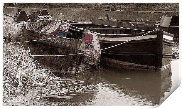 Sunken Barge Print by Rob Hawkins