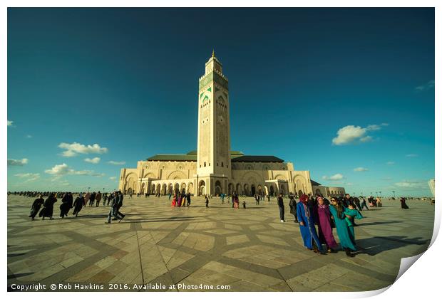 Mosque Casablanca  Print by Rob Hawkins