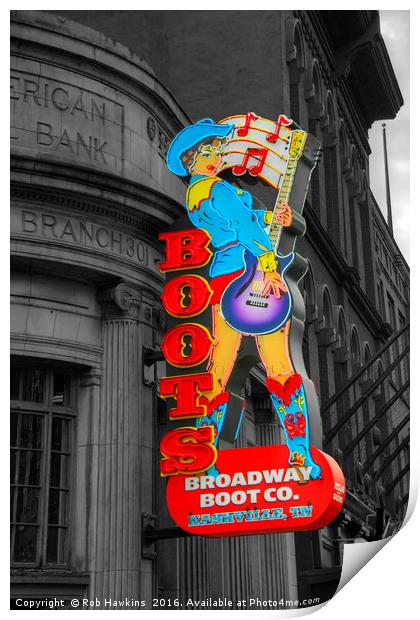 Broadway Boots  Print by Rob Hawkins