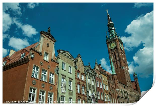 Clock Tower Gdansk  Print by Rob Hawkins