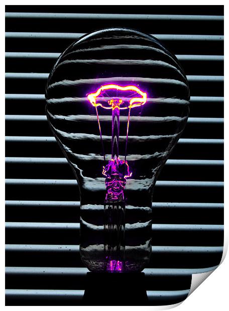 Light Bulb purple Print by Rob Hawkins