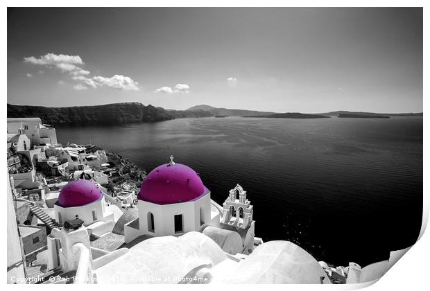 Santorini magenta Print by Rob Hawkins