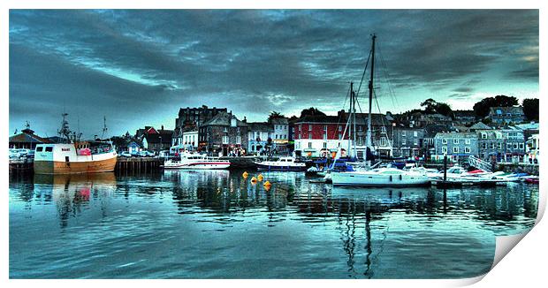 Padstow Harbour at dusk Print by Rob Hawkins