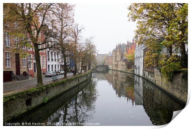 Brugge in the mist  Print by Rob Hawkins