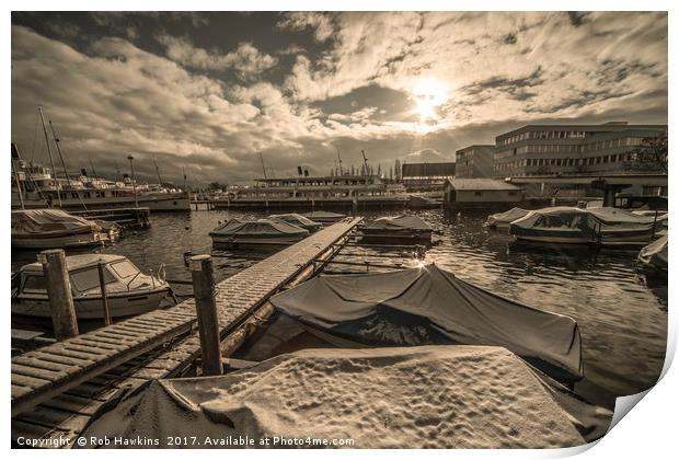 Cold Boats  Print by Rob Hawkins