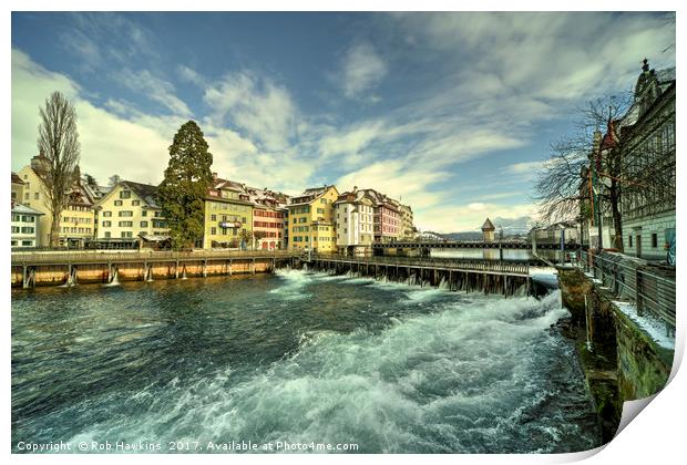 Weir of Lucerne  Print by Rob Hawkins