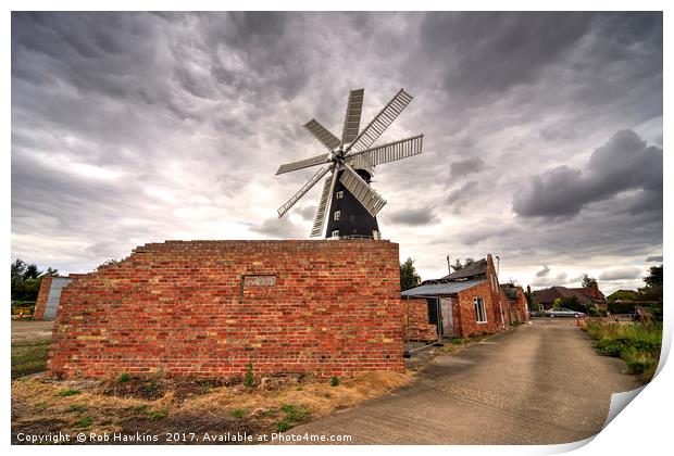 Heckington Windmill  Print by Rob Hawkins