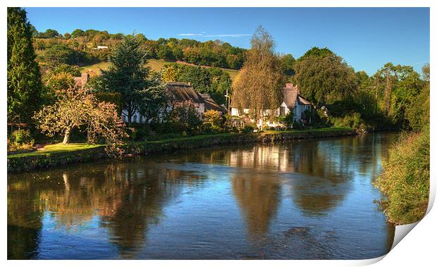 Devon Thatch on the Exe Print by Rob Hawkins