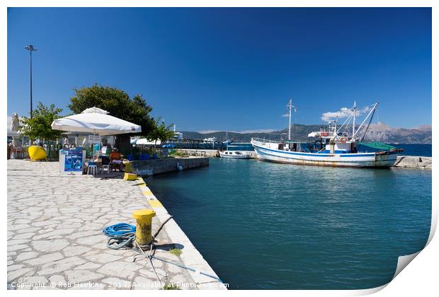 Corfu Fishing Boat  Print by Rob Hawkins