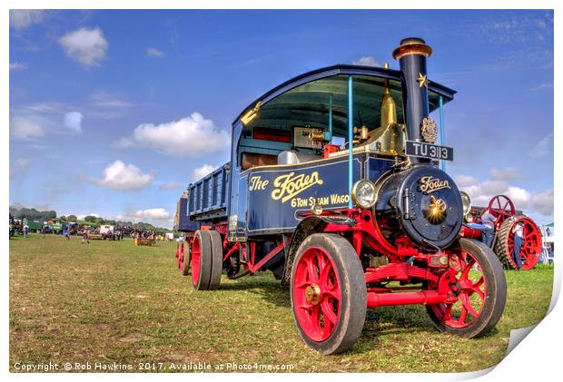 The Foden Steam Wagon Print by Rob Hawkins