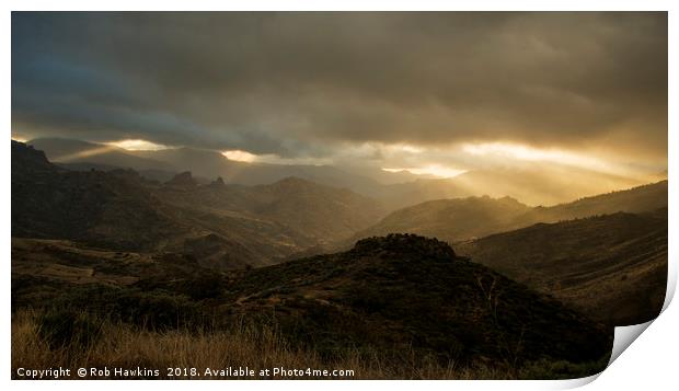 Canaria montana vista  Print by Rob Hawkins