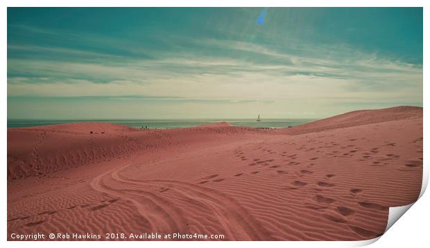 Pink dunes of Maspalomas  Print by Rob Hawkins