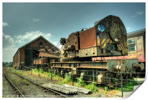 The Old Steam Crane  Print by Rob Hawkins