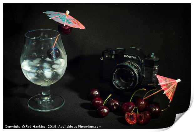 Cosina and Cherry cocktail Print by Rob Hawkins