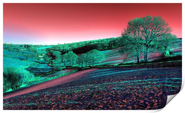 Exmoor in the Pink Print by Rob Hawkins