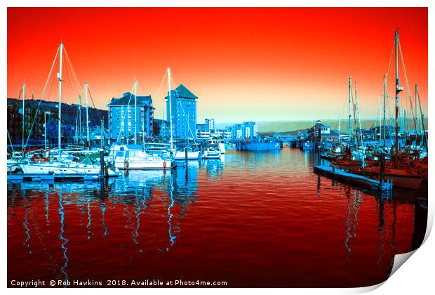 Swansea Red  Print by Rob Hawkins