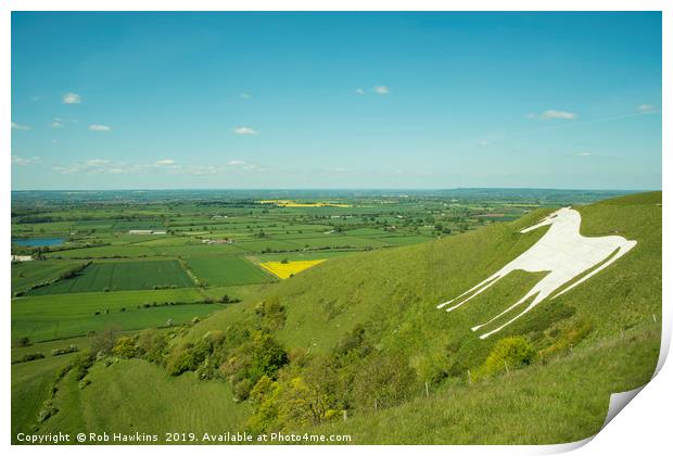 The White Horse of Westbury Print by Rob Hawkins