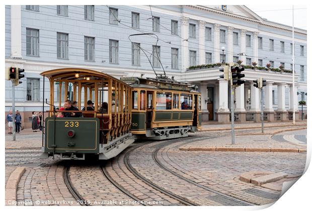 Helsinki Classic Tram Print by Rob Hawkins