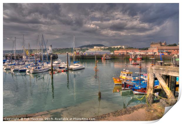 Harbour Scarborough Print by Rob Hawkins