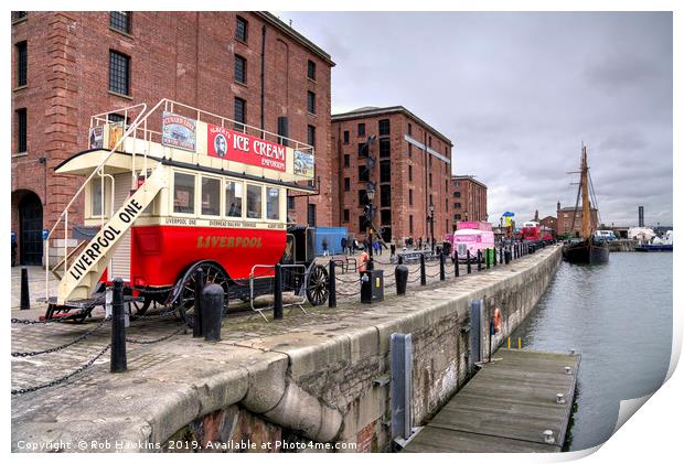 Liverpool Docks Bus  Print by Rob Hawkins