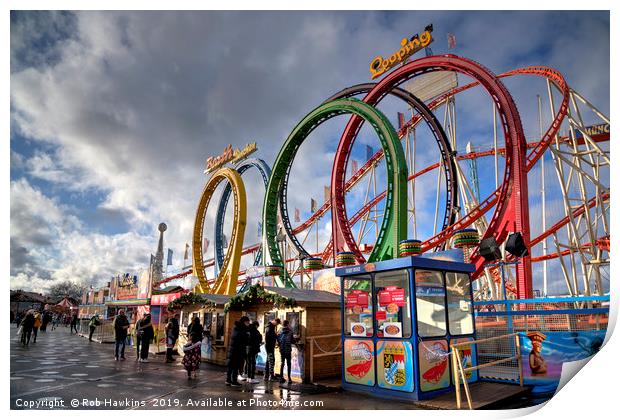 Hyde Park Coaster Print by Rob Hawkins