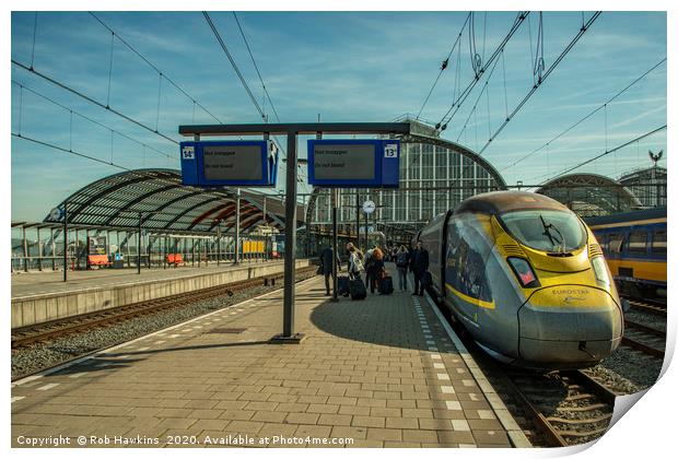 Amsterdam Centraal Eurostar Print by Rob Hawkins