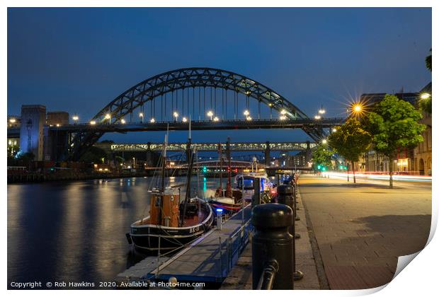 Tyne Bridge Twylight Print by Rob Hawkins