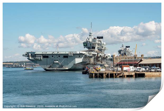 Pompey aircraft carriers  Print by Rob Hawkins